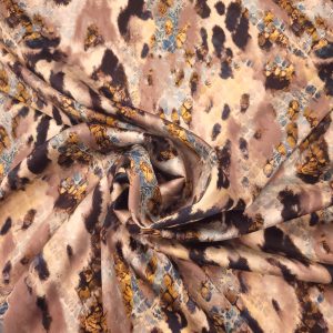 Satin de Soie python ocre et bleu