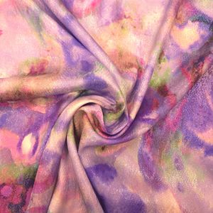 Soie lamée aquarelle violet