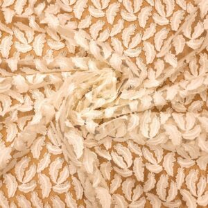 tulle brodé plumes